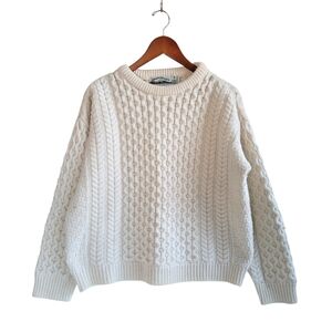 Aran Crafts Cream Cable Knit Sweater